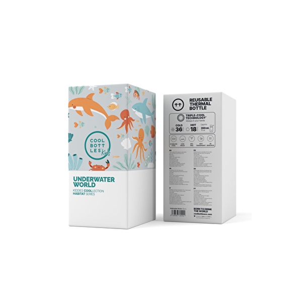 Термопляшка дитяча з силіконовим носиком COOL BOTTLES Underwater world 350 мл. (0416V)