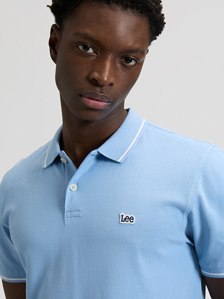 Поло LEE Pique Polo Regular Fit (112376471) Блакитний