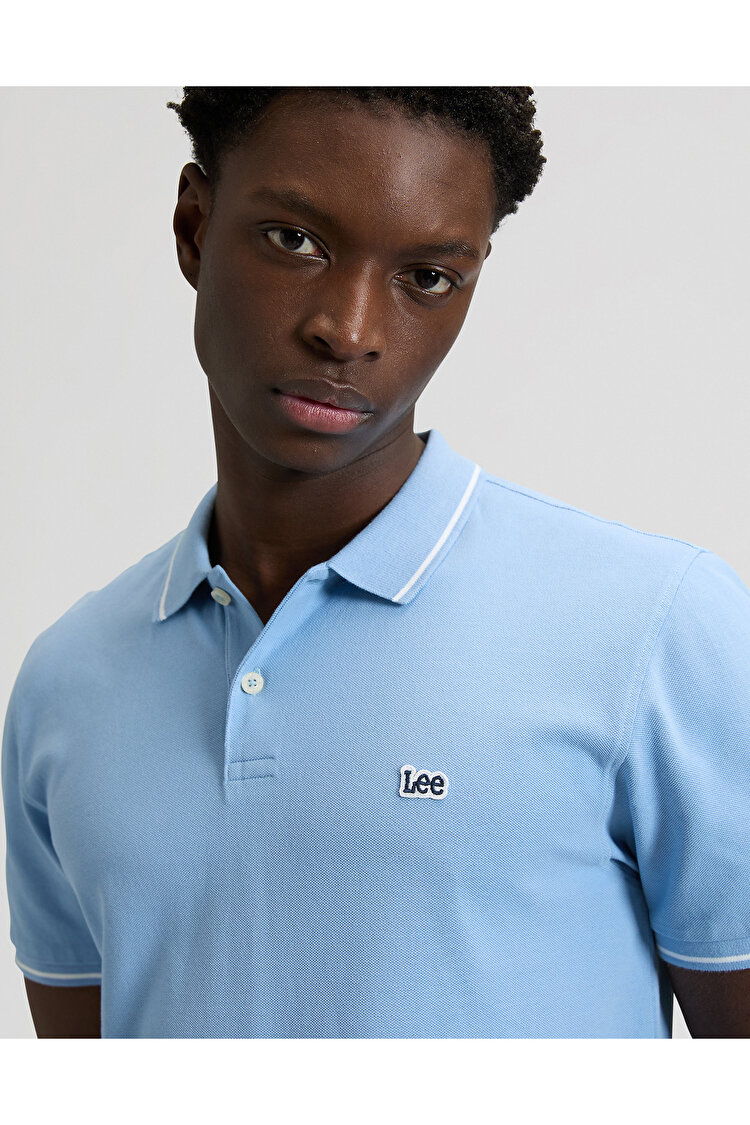 Поло LEE Pique Polo Regular Fit (112376471) Блакитний