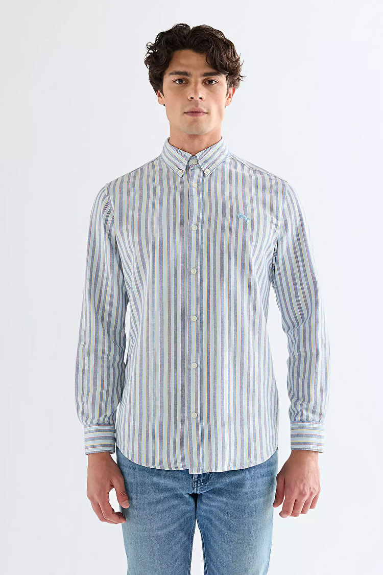 Рубашка Wrangler OXFORD SHIRT Regular Fit (112378097) Голубой