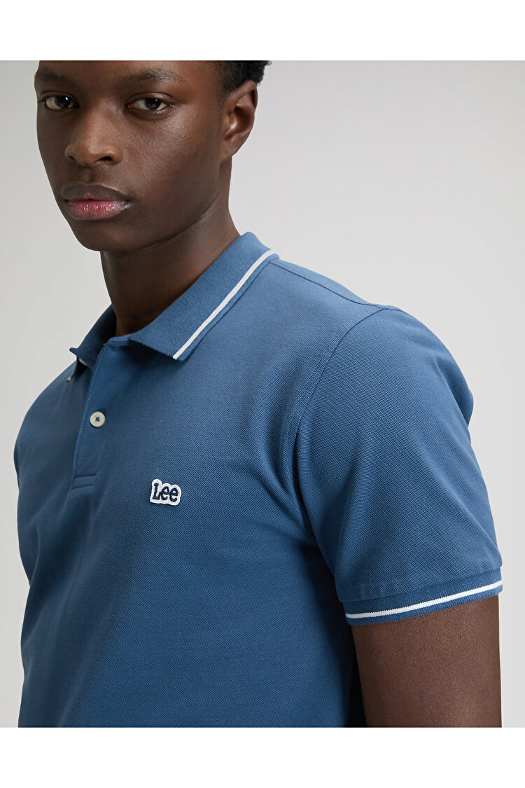 Поло LEE Pique Polo Regular Fit (112376432) Блакитний