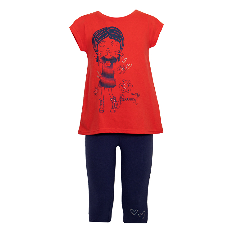 Комплект: Туніка з легінсами Losan Kids girls (416-8025AD/509) Червоний, синій