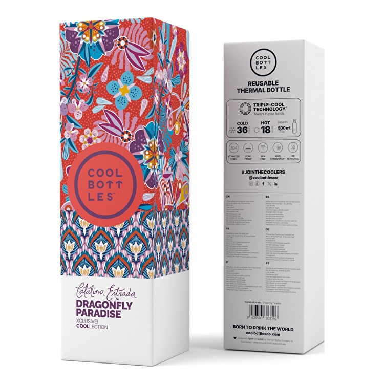Термопляшка COOL BOTTLES Dragonfly paradise 500 мл. (0420V)