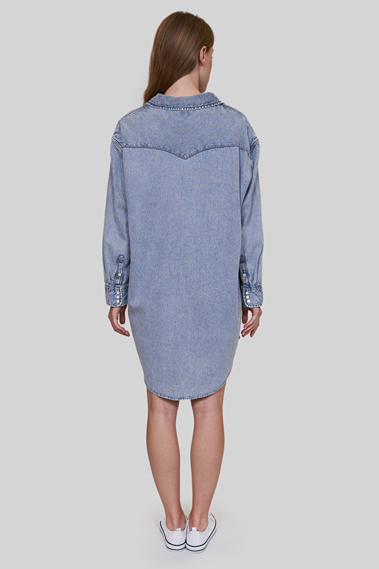 Сукня джинсова Wrangler Denim Wester Dress Loose Fit (W9P6LWX4E) Блакитний