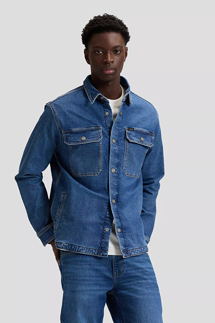 Сорочка-куртка LEE 2 POCKET OVERSHIRT Relaxed Fit (112377758) Блакитний