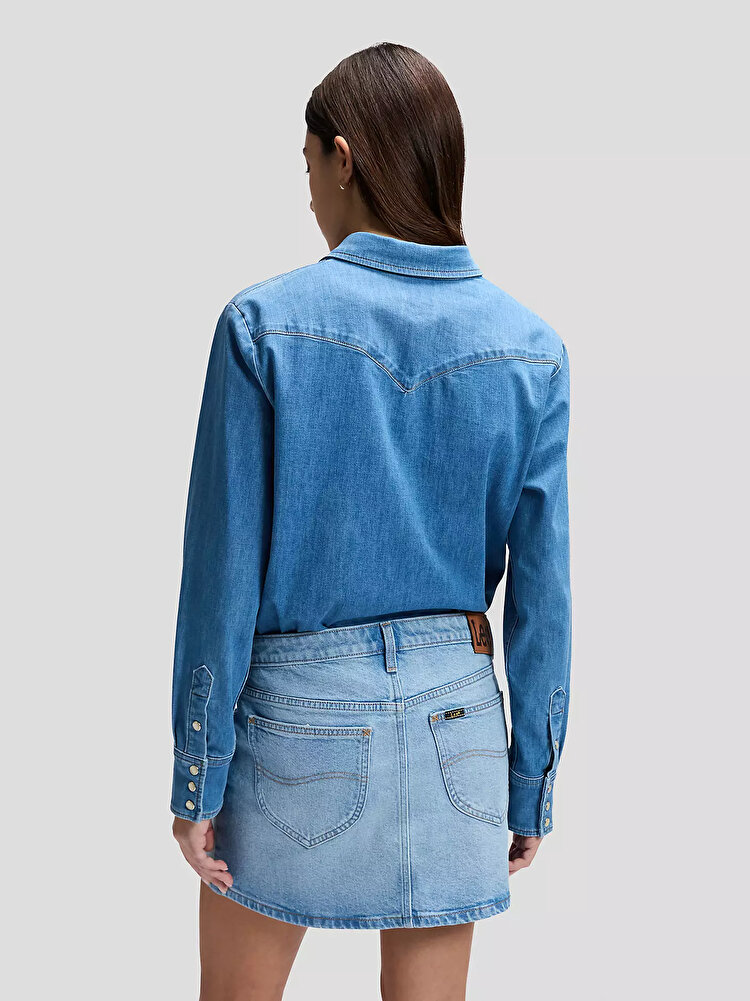 Рубашка LEE Regular Western Shirt Regular Fit (112378745) Голубой