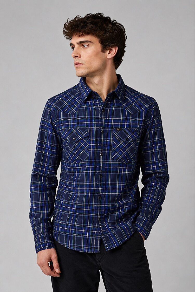 Сорочка LEE Western Shirt Slim Fit (L643ZASJ) Темно-синій