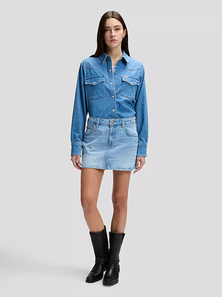 Рубашка LEE Regular Western Shirt Regular Fit (112378745) Голубой