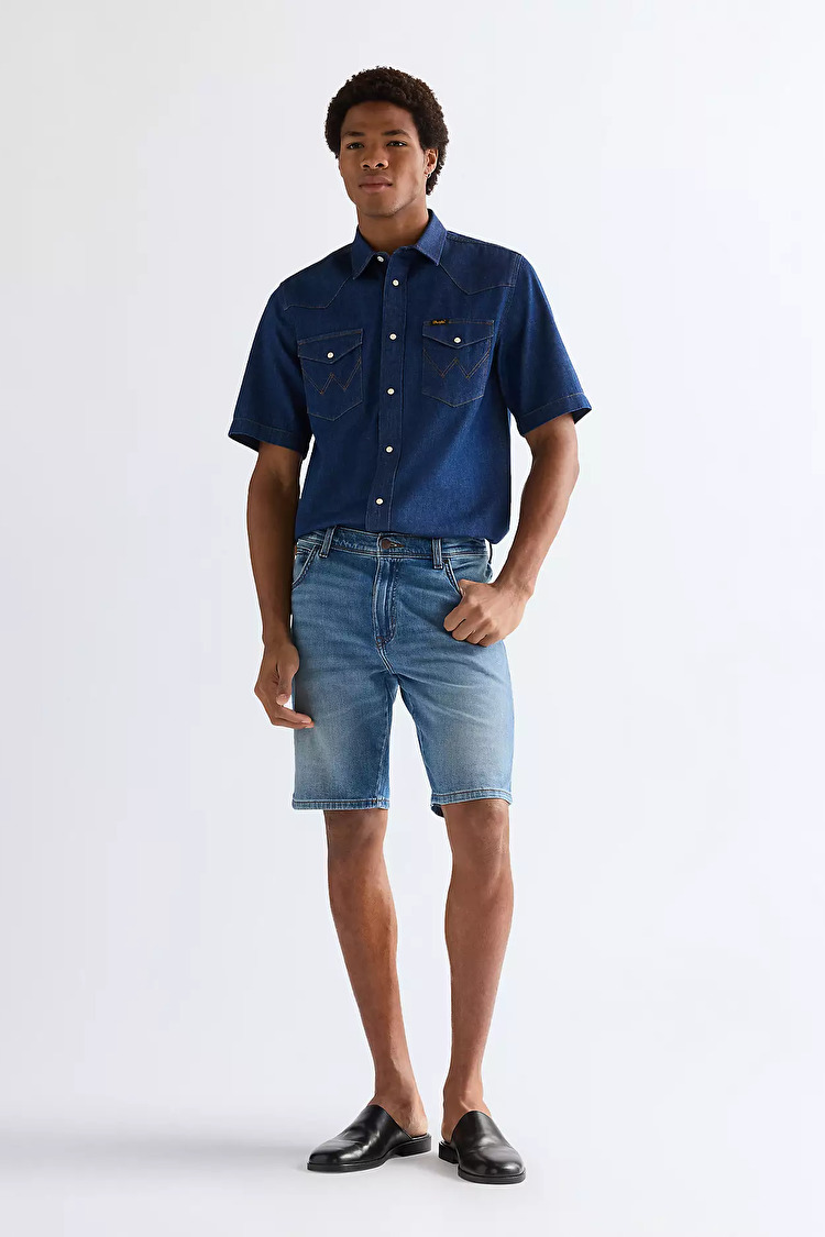 Шорти Wrangler Texas shorts Regular Fit (112377790) Блакитний