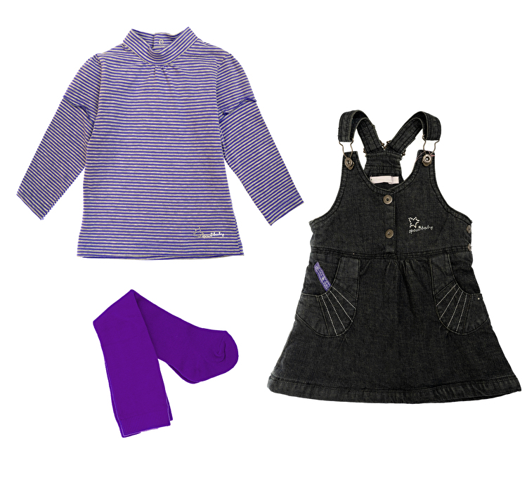 Комплект: Гольф, сарафан, колготи Losan Mc baby girls (028-8018AD/518) Світло-фіолетовий