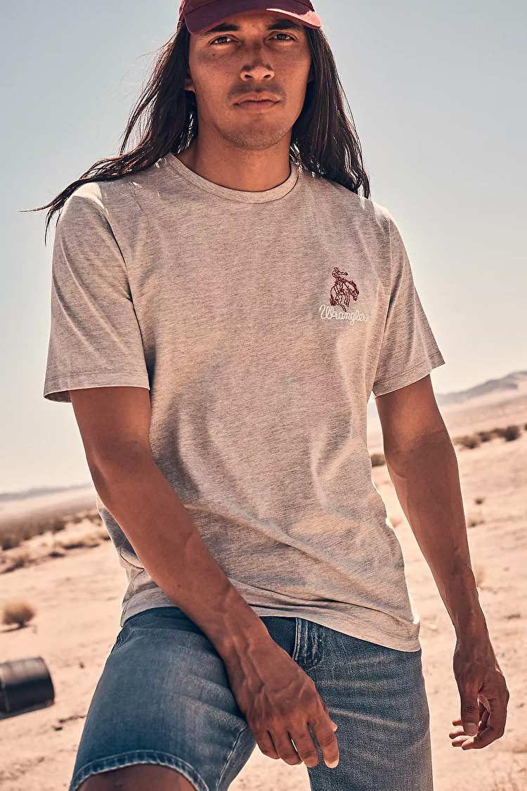 Футболка Wrangler EMBROIDERY TEE Regular Fit (112377988) Серый