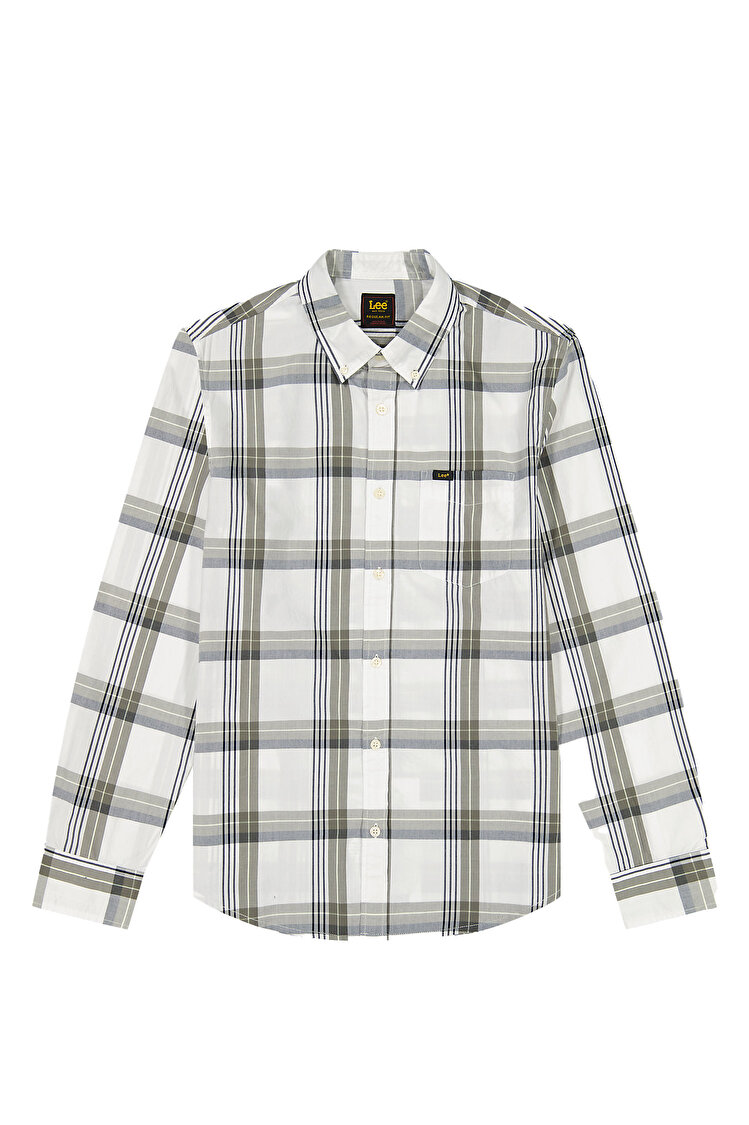 Рубашка LEE Lee Button Down Regular Fit (112376563) Оливковый