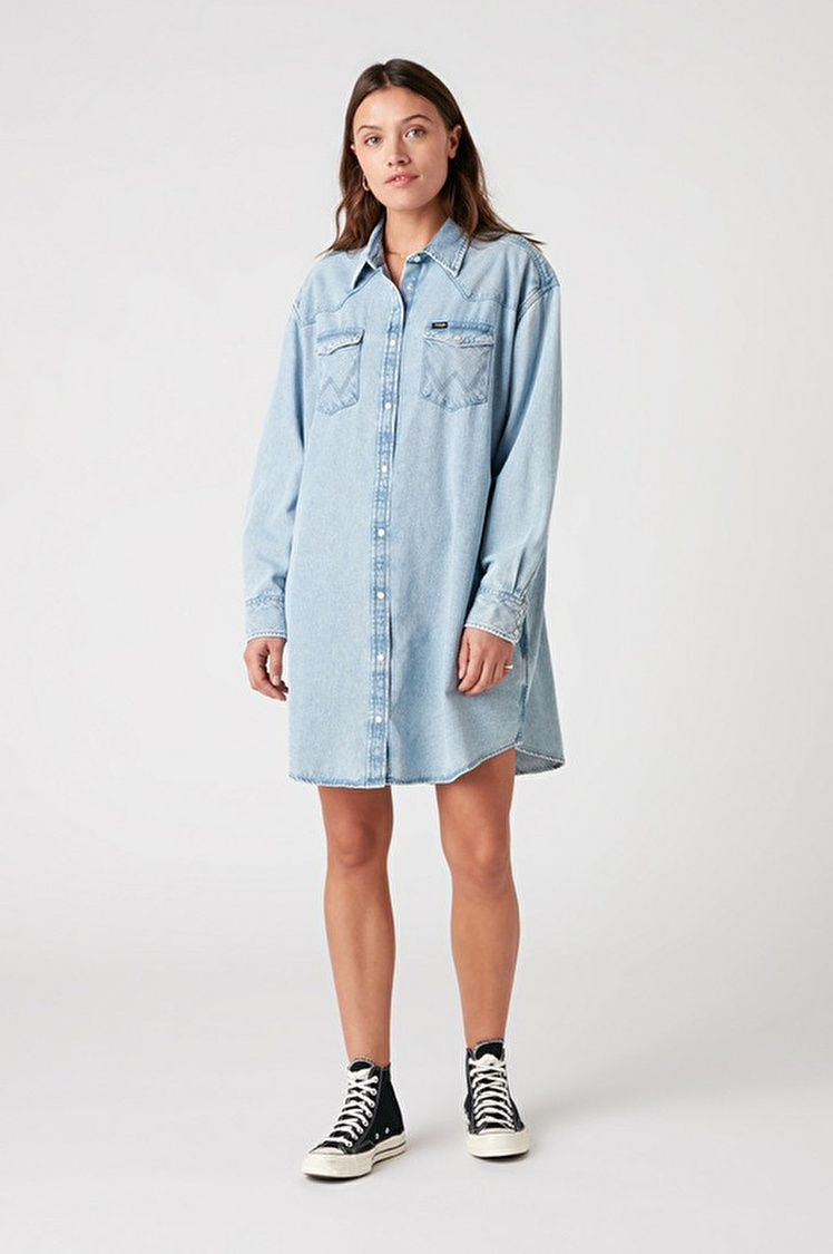 Платье джинсовое Wrangler Denim Wester Dress Loose Fit (W9P6LWX4E) Голубой