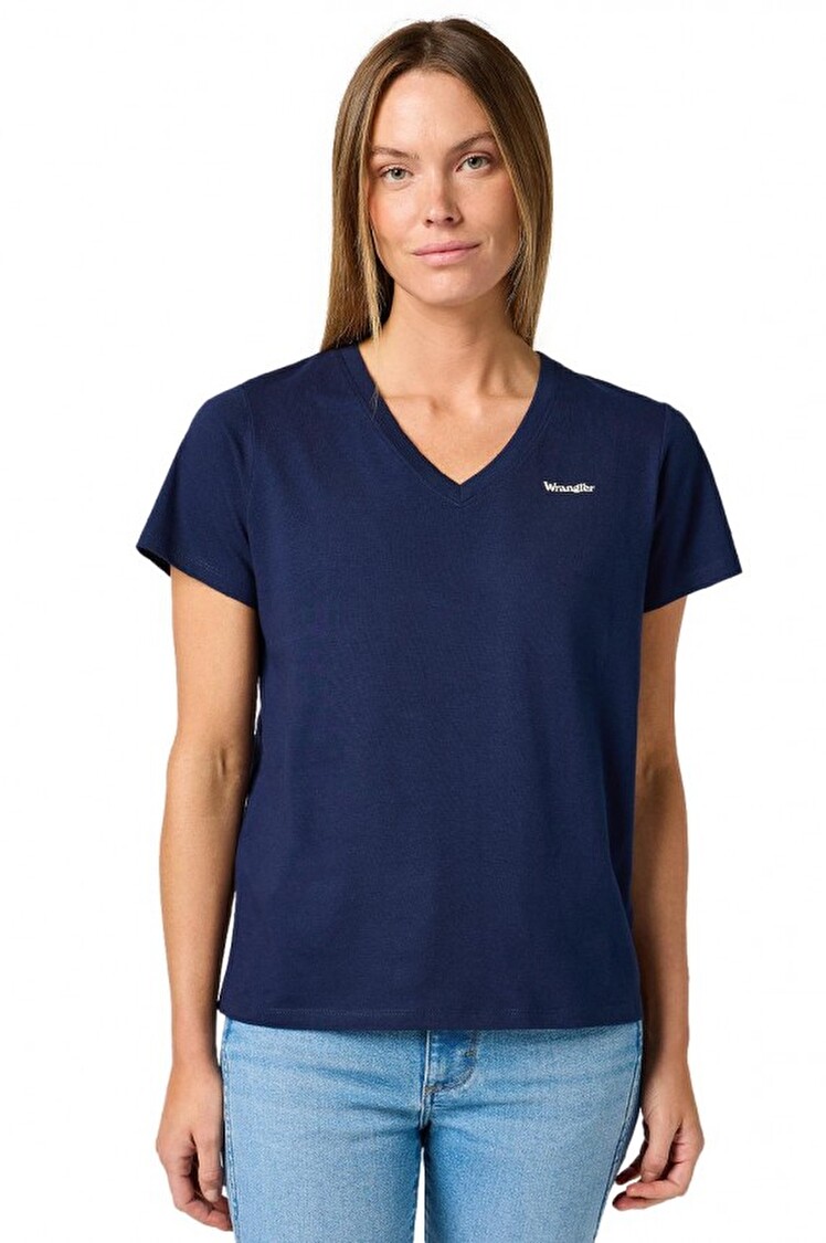 Футболка Wrangler DRAPEY V NECK  (112362546) Голубий