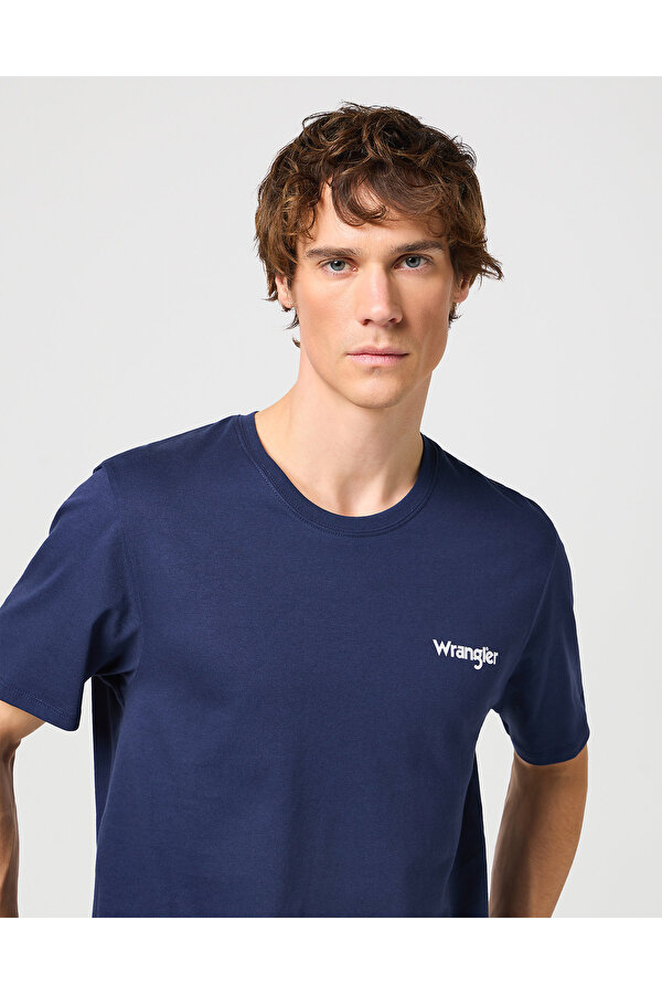 Набір футболок твін-пак Wrangler 2PACK SIGN OFF TEE Regular Fit (112321593-W7BZFQXW4) Синій, білий