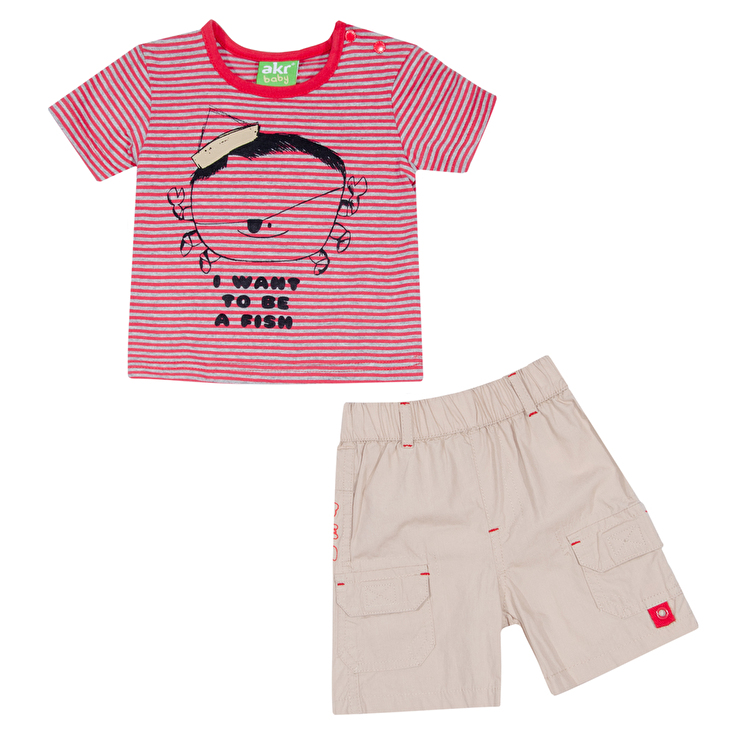 Костюм : Футболка и шорты AKR KIDS Bebe (00534) Красный