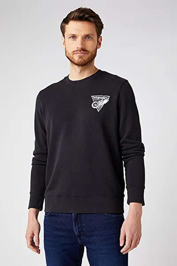 Свитшот Wrangler Chest Print Crew Regular Fit (W6F5HA100) Черный