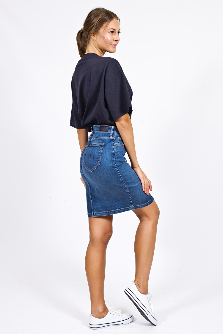 Юбка джинсовая LEE 5 Pocket Short Pencil Skirt (L38GMHQD) Голубой