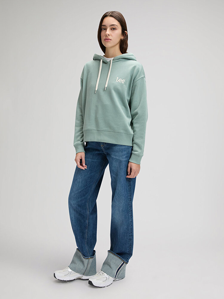 Худи LEE Essential Hoodie Relaxed Fit (112376980) Зеленый