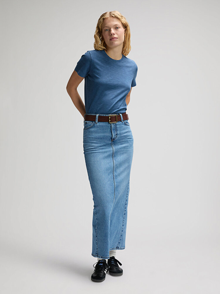 Юбка LEE Back Slit Maxi skirt Regular Fit (112376721) Голубой