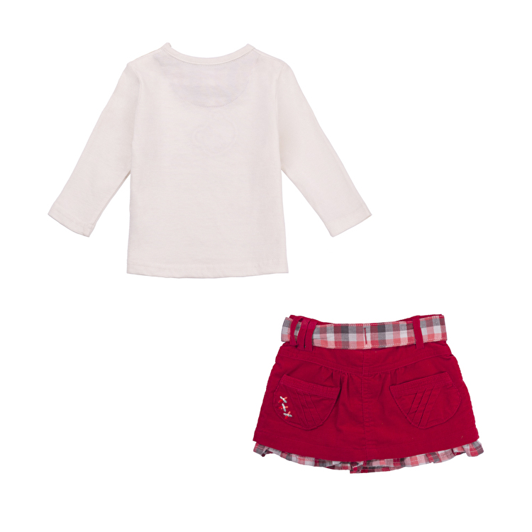 Комплект: Джемпер, спідниця Losan Mc baby girls (028-8029AD/500) Сливово білий