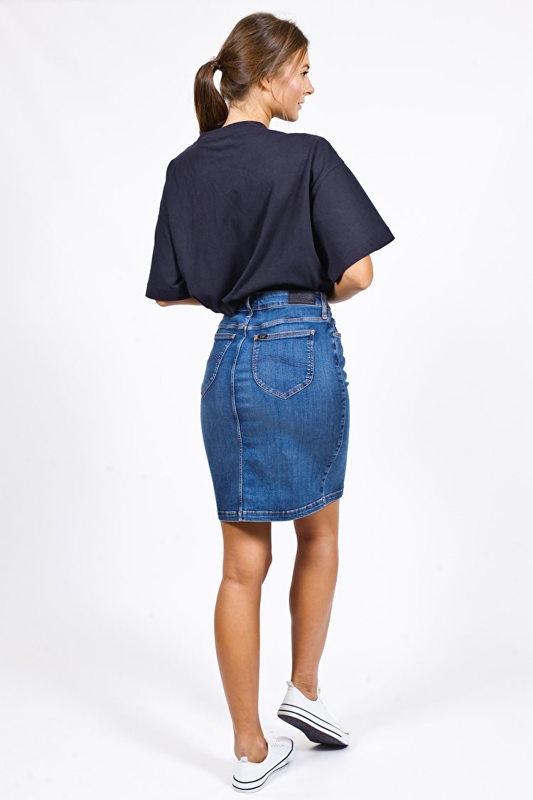 Юбка джинсовая LEE 5 Pocket Short Pencil Skirt (L38GMHQD) Голубой