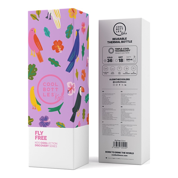 Термопляшка дитяча COOL BOTTLES Fly free 500 мл. (0406V)