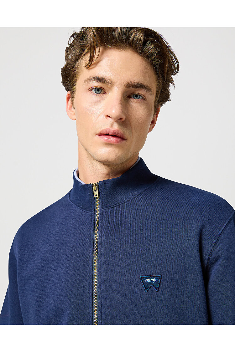 Кофта Wrangler Funnel Neck Zip Regular Fit (112350547) Синий Голубой