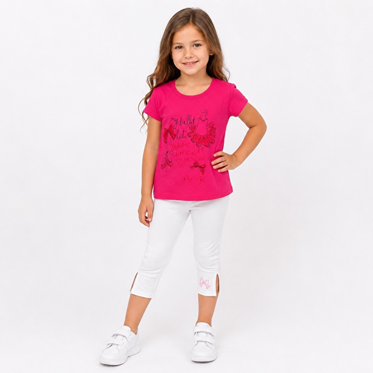 Костюм: Туника с леггинсами Losan Kids girls (316-8029AD/134) Темно-розовый