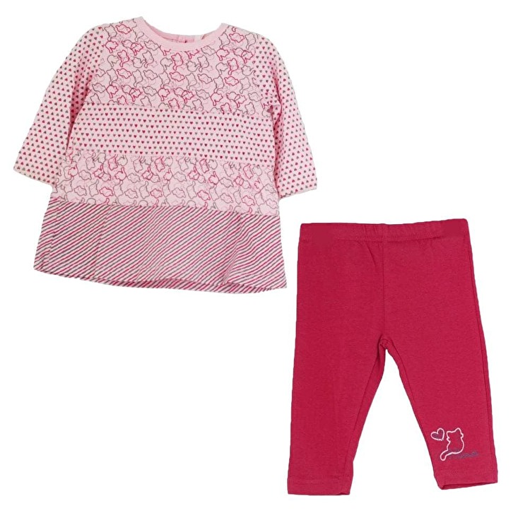 Комплект: Сукня та легінси Losan Mc baby girls (028-8008AD/230) Рожевий