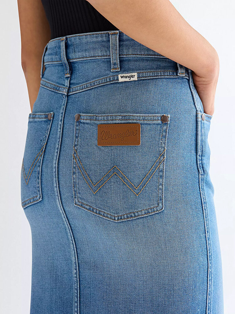 Юбка Wrangler Pencil Skirt Slim Fit (112378225) Голубой