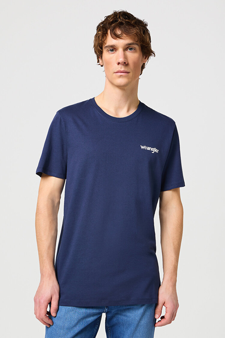 Набір футболок твін-пак Wrangler 2PACK SIGN OFF TEE Regular Fit (112321593-W7BZFQXW4) Синій, білий