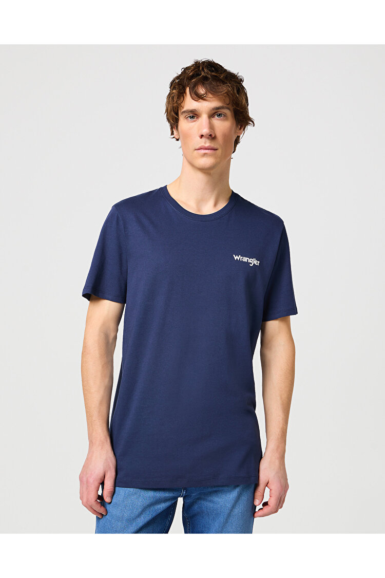 Набір футболок твін-пак Wrangler 2PACK SIGN OFF TEE Regular Fit (112321593-W7BZFQXW4) Синій, білий