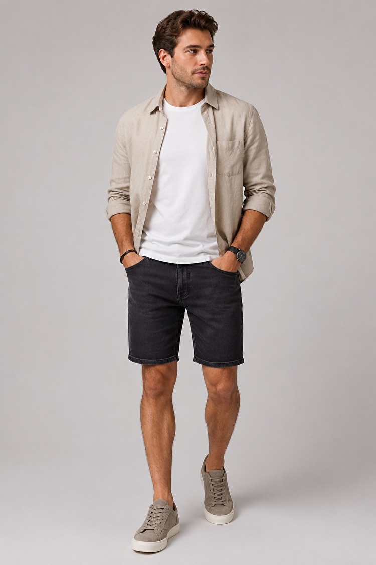 Шорти джинсові LEE Rider Shorts Slim Fit (L73FNPQH) Чорний