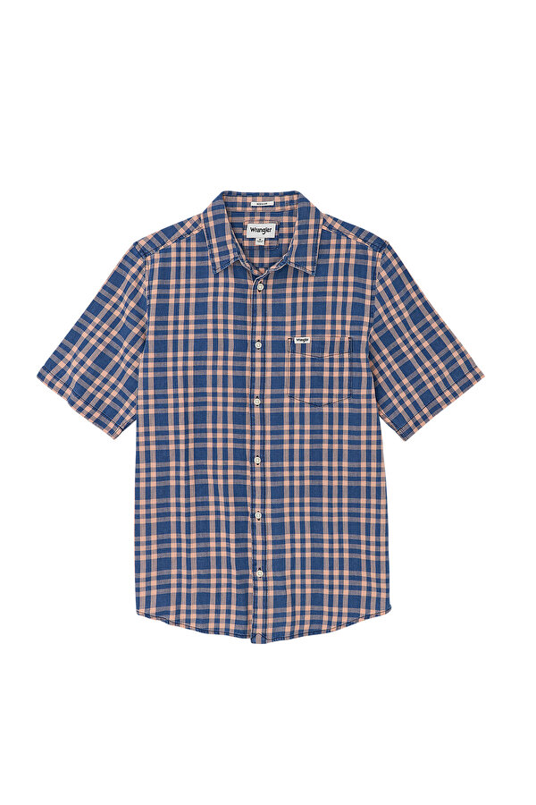 Рубашки Wrangler Flannel Overshirt (112362733) Синий с розовым