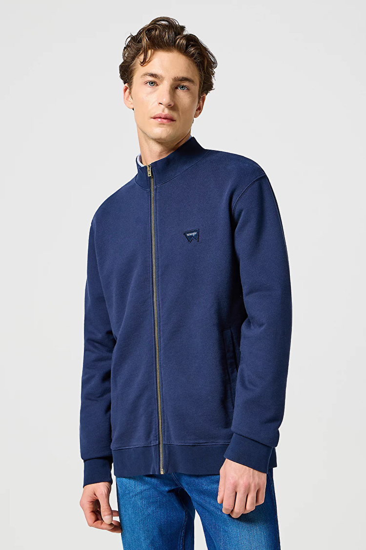 Кофта Wrangler Funnel Neck Zip Regular Fit (112350547) Синий Голубой