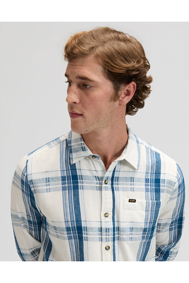 Рубашка LEE Leesure Shirt Regular Fit (112377249) Голубой