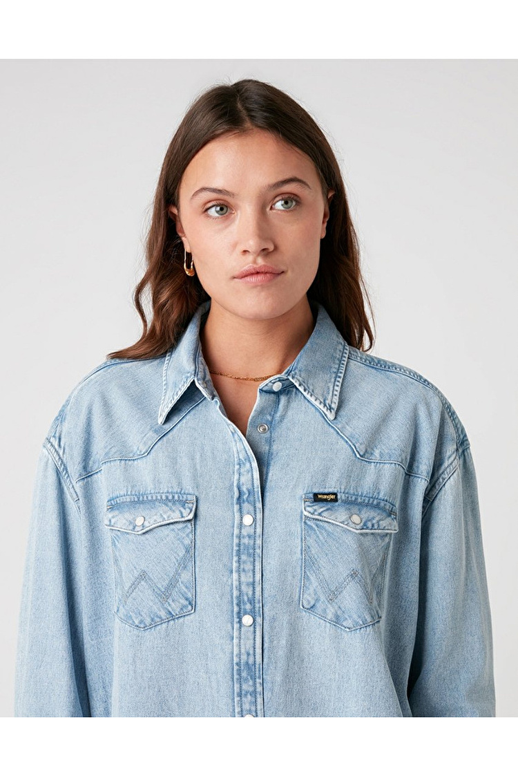 Платье джинсовое Wrangler Denim Wester Dress Loose Fit (W9P6LWX4E) Голубой
