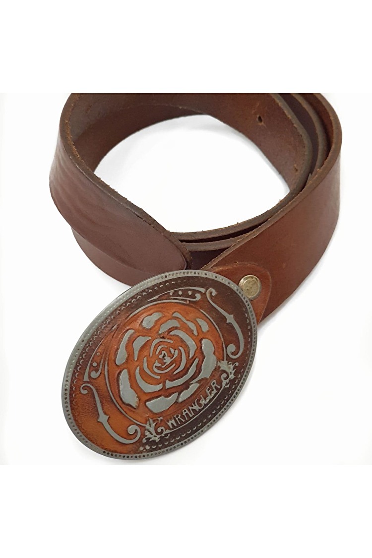 Ремінь Wrangler Leather Covered Buckle (W0260UK85) Коричневий