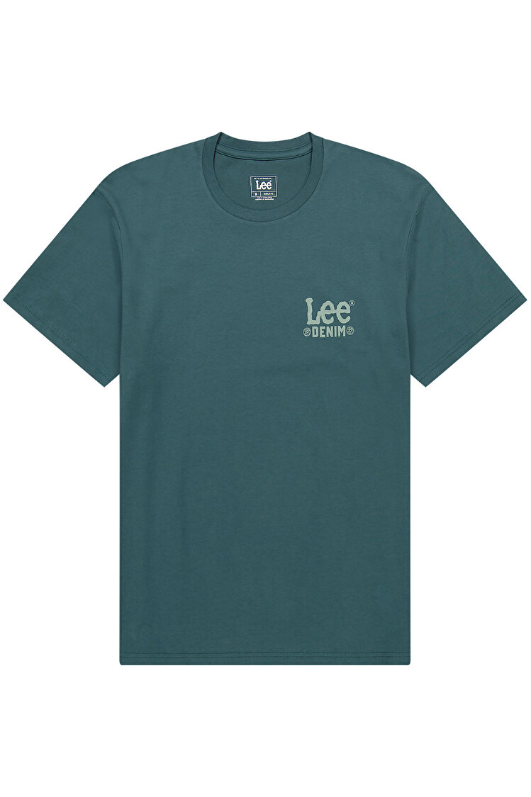 Футболка LEE Subtle Logo Tee Evergreen (112365457) Зеленый