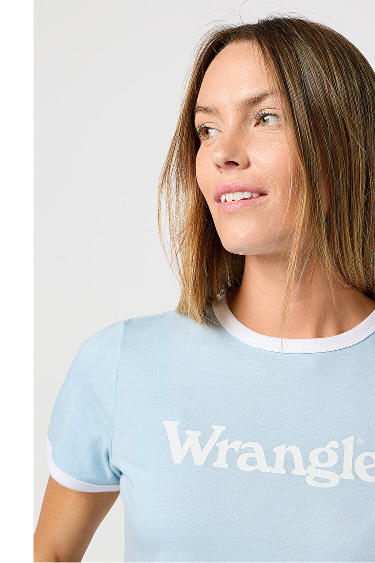 Футболка Wrangler Ringer Tee dream blue (112362324) Голубой