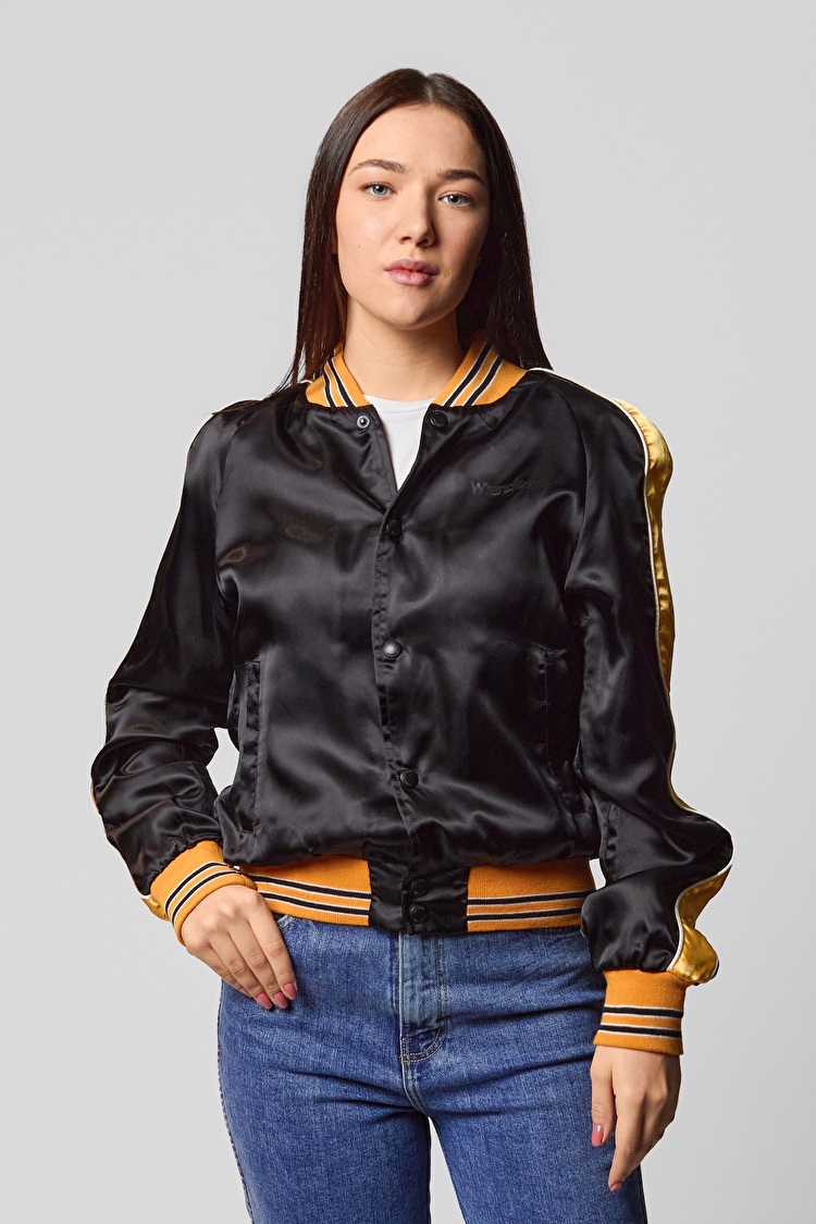 Бомбер Wrangler Sateen Bomber Loose Fit (W4064YF01) Черный