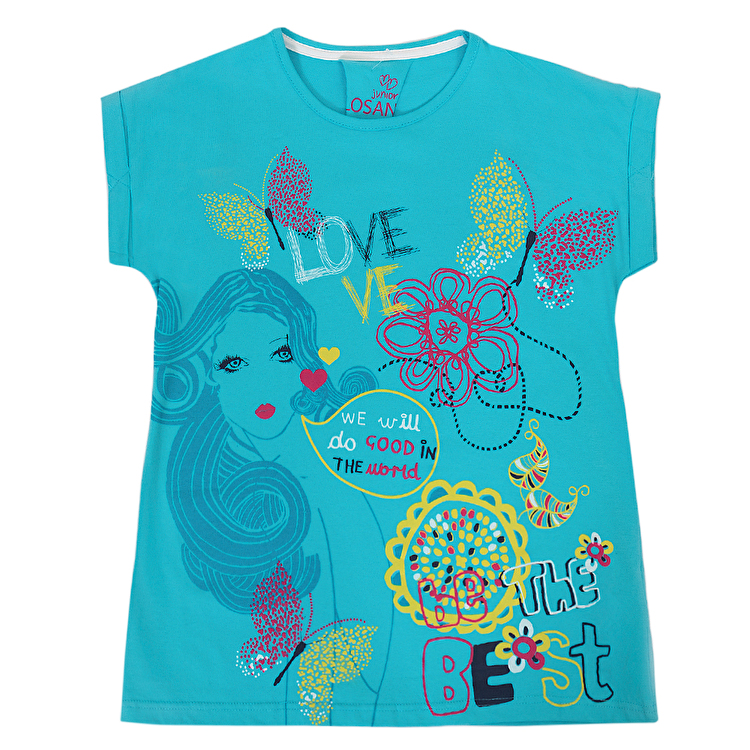 Футболка Losan Creem girls (314-1215AB/39) Бірюзовий