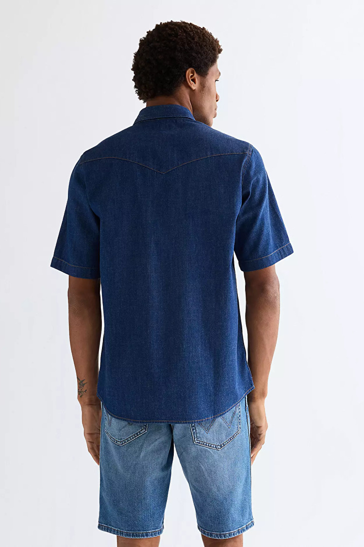Сорочка Wrangler SS WESTERN SHIRT Regular Fit (112378127) Блакитний