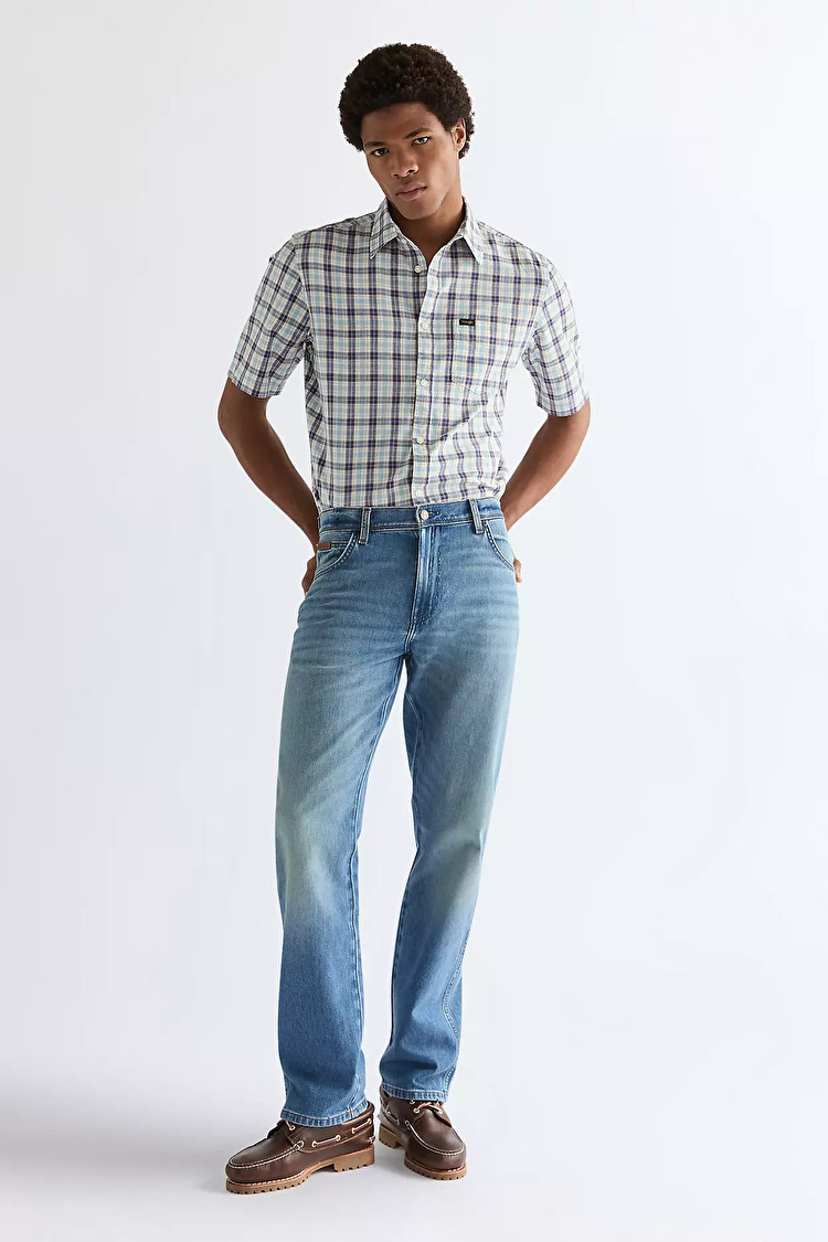 Джинси Wrangler Texas Regular Fit (112378690) Блакитний