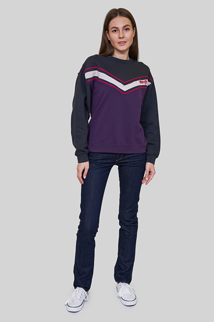 Світшот Wrangler Logo Sweatshirt Loose Fit (W6072HYWT) Фіолетовий