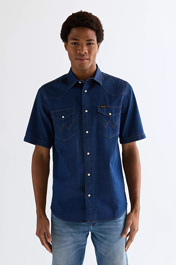 Сорочка Wrangler SS WESTERN SHIRT Regular Fit (112378127) Блакитний