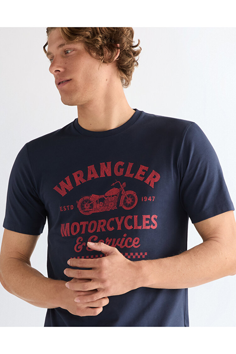 Футболка Wrangler Americana Tee Regular Fit (112378504) Голубой