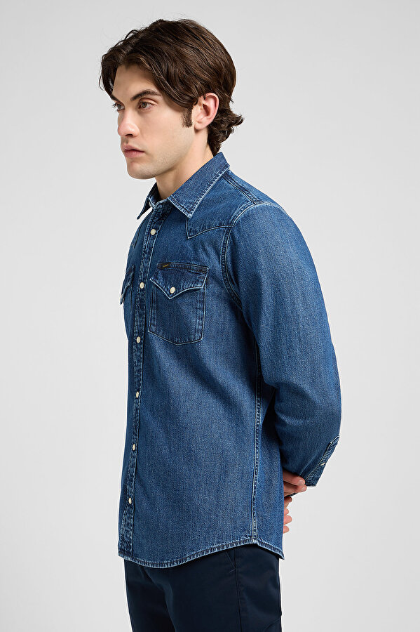 Рубашка джинсовая LEE Regular Western Shirt Regular Fit (112370562) Синий