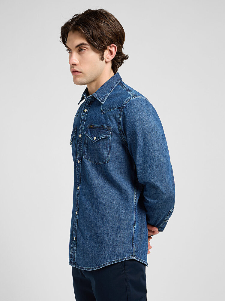 Сорочка джинсова LEE Regular Western Shirt Regular Fit (112370562) Синій